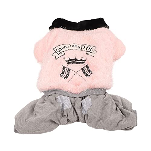 Tnfeeon Thermo-Hundepyjama, Flauschiger Samt-Hündchenmantel, Welpen-Winter, Hunde-Winterkleidung, Plüsch, Warm, Dick, Vierbeinig, Niedlich, Haustier, Kaltwetter-Outfit für Mittelgroße Hunde von Tnfeeon