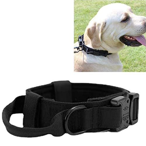 Tnfeeon Verstellbares Hundehalsband Taktisches Hundegeschirr Polyester Bequemes Atmungsaktives Hundehalsband mit Metallschnalle und D-Ring für das Training Mittelgroßer Hunde (M) von Tnfeeon