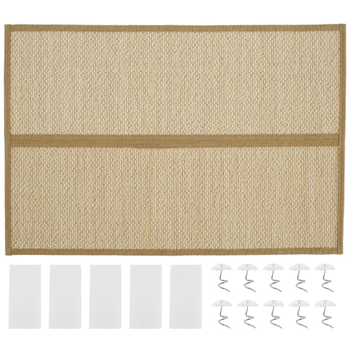 Kratzmatte Katze 60 × 40cm Katzenkratzbretter Sisal Kratzmatte Katze Wand Selbstklebend mit 5 Klettverschluss 10 Nagel Drehen Katzenkratzpad Schützt Couch Sofa Teppich Wand von Toaboa