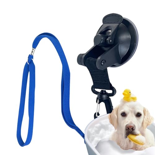 TocaFeank Haltegurt für Hundebadewanne mit Saugnapf, Haltegurt für Hundepflegewanne | Verstellbare Dusch- und Badezubehör für Hunde | Sicherer Rückhaltegurt mit starker Saugkraft von TocaFeank