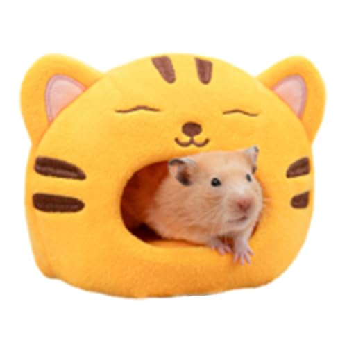 TocaFeank Hamster-Warmbett, Meerschweinchen-Hausbett, Tiger Design Hamsterhöhle, Niedliches, bequemes, universelles, stabiles Hamster-Baumwollbett für Käfig, Terrarium, Lebensraum-Dekoration von TocaFeank