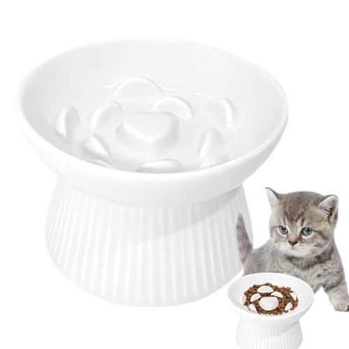 TocaFeank Katzennäpfe aus Keramik, Katzenfutterständer,Tierfutter- und Wasserspender aus Keramik - Robuster Katzennapf aus Keramik für Katzen, Katzenzubehör, Heimtierbedarf für kleine bis mittelgroße von TocaFeank