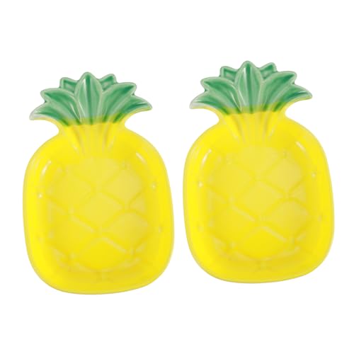 Toddmomy Haustier Schüssel Keramik Fütterung Schüssel Set 2pcs Hamster Lebensmittel Schüssel Ananas Design von Toddmomy