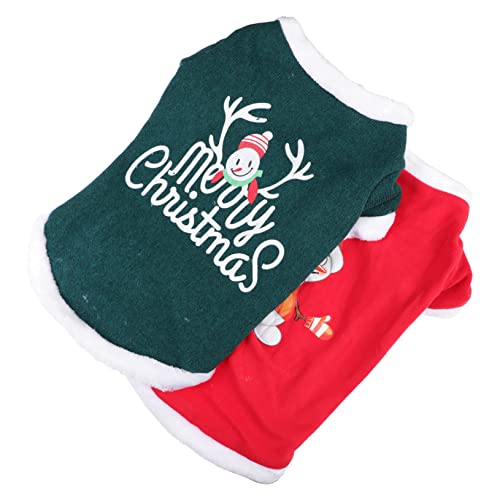 Toddmomy 2St Haustier-Pullover Weihnachtspullover Haustier Welpen-Outfits Weihnachtshundekostü Haustierbekleidung Haustieroutfit Haustier-Festival-Kostü dekoratives Haustierkostü Vlies von Toddmomy