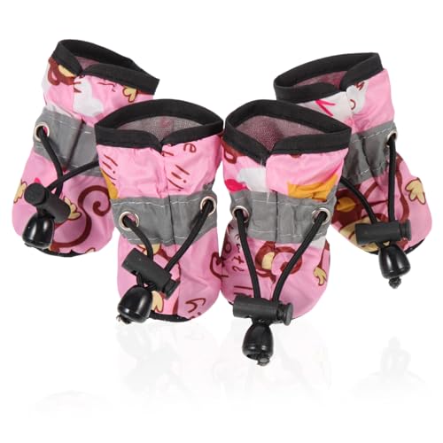 Toddmomy 1 Satz Hundeschuhe Mit Weicher Sohle Hundespielzeug Kauer Socken Dackel Hundepflegeset Hündchen Welpe Spark Paws Hundestiefel Schuhe Für Kleine Hunde Gamaschen Griffe Rosa Stoff von Toddmomy