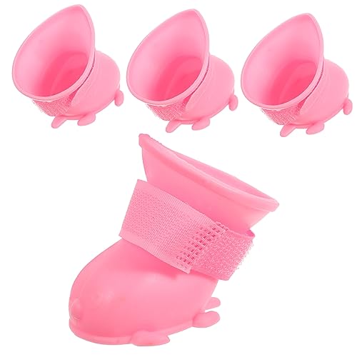 Toddmomy 1 Satz Regenstiefel für Haustiere Hundepfotenschutz Outdoor-Schuhe für Hunde Hundestiefel Schuhe für hundepfoten pfotenschutz für Hunde Regenstiefel aus Gummi Katzenschuhe TPE Rosa von Toddmomy