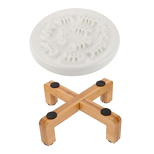 Toddmomy Pet Slow Feeder Bowl Set Hunde- Und Welpenfutterspender Erhöhter Keramiknapf Für Gesunde Ernährung von Toddmomy