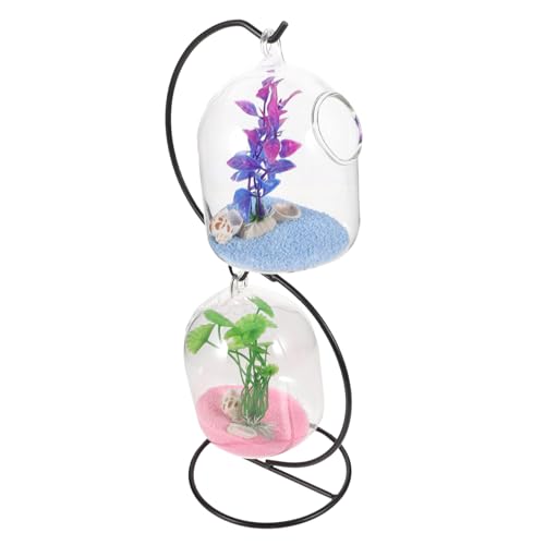 Toddmomy 1 Set Hängendes Glas Aquarium Fischschale Betta Aquarium Kleines Aquarium Transparentes Aquarium Aquarium Ständer Aquarien Klares Aquarium Aquarium Ständer Betta Tank von Toddmomy