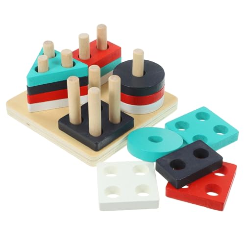 Toddmomy Spielzeug 1 Set Vogeltrainingsspielzeug Holzspielset Kinderpuzzle Kleine Vogel Bausteine Vogelintelligenzspielzeug Papagei Knabberspielzeug Vogelstapelblock Requisiten von Toddmomy