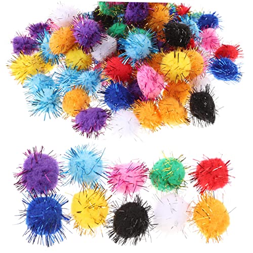 Toddmomy 100St Plüschkugel Knisterbälle für Katzen Flauschige Dekorationen Katze Glitzerkugeln Katzentunnel Katzenbälle Katzen cat Toys cat Bastelpoms Flauschige Kugeln von Toddmomy