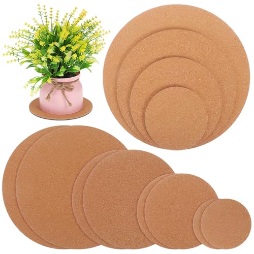 Toddmomy 12 Stück Kork-Pflanzenuntersetzer 4 Größen Kork-Pflanzgefäß-Untersetzer Saugfähige Untersetzer Für DIY-Topf-Pads Innen-Blumentopf-Pflanzen-Untersetzer von Toddmomy