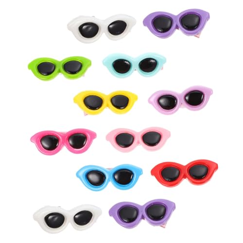 Toddmomy 12St Haustier Brille Haarnadel Nagellack für Hunde Karneval hundekostüm hundehaarspange Haarspangen für Katzen Hund Sonnenbrille Haustier-Cosplay-Haarspangen Plastik von Toddmomy