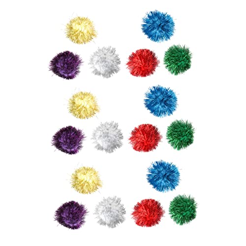 Toddmomy 18Stücke Glitzer Pom Pom Bälle Katzen Lametta Bälle Für Katzen Interaktive Katzenspielzeuge Zufälligen Farben Für Kätzchen Und Katzenbedarf von Toddmomy