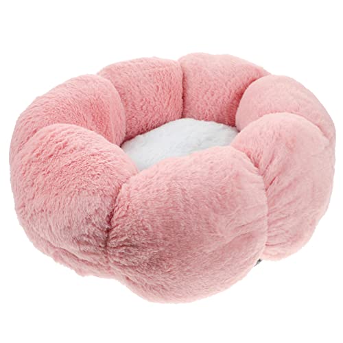 Toddmomy 1Stk Haustierbett Animal Polster pet Bed Haustierhaus Hunde Bett katzensofa Blumenform Katze warmes katzenschlafbett Welpe warmes Katzenhaus Katzennest in Blütenform Plüsch Rosa von Toddmomy