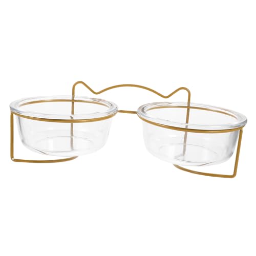 Toddmomy 1Stk Katzennapf aus Glas tilty Bowl pet Supplies Schrägnapf hundeschale pet Bowl Haustiernapf mit Ständer PET-Glasschale Kippen Sie den Futternapf Katze Glasschale Hundenapf Eisen von Toddmomy