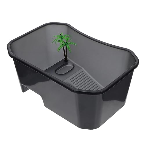 Toddmomy 1Stk Mini-Schildkrötenbecken Kleintiertransporter Schildkröten-Boxen Reptilienkäfig aus Acryl Schildkröten-Aquarium Fall für Schildkröten Reptilien-Wohnbecken Plastik Black von Toddmomy