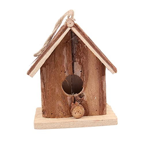 Toddmomy 1Stück Gartenvogelhaus Aus Holz Doppelt Geneigtes Hängendes Vogelhaus Für Außenbereich Als Nistkasten Für Singvögel Holzoptik Zufällige Farbwahl von Toddmomy