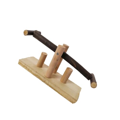 Toddmomy 1pc Papagei Holz Säge Wellensittich Nymphensittich Biss Spielzeug Lustige Vogel Stand Bar Stand Rack von Toddmomy