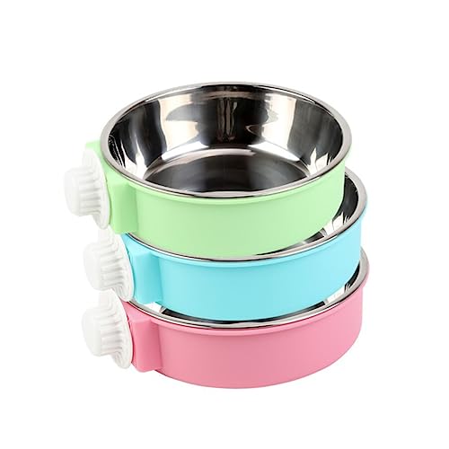 Toddmomy 2 1 Haustiernapf pet Water Bowl pet Food Container Haustierfutterbehälter Wassernapf für Haustiere Haustier hängende Käfigschale schüssel aus Edelstahl Hundenapf Rosa von Toddmomy