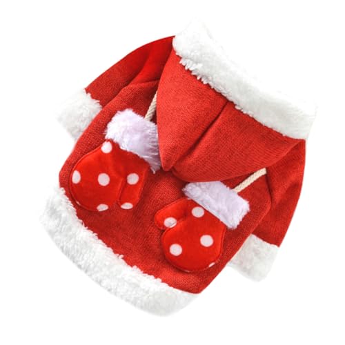 Toddmomy 2 STK Weihnachtspullover Tier kostüm tierkostüm Winterkleidung für Katzen Hunde-Weihnachtsmann-Outfit Weihnachtsmann-Kostüm Kleiner Hundepullover Weihnachtshund-Hoodie Hündchen rot von Toddmomy