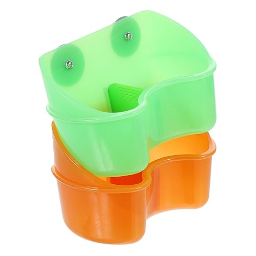 Toddmomy 2Pcs vogelfutterspender vogelfutterstelle Vogelfutter Schüssel Vogeltränke Vogelfutterhalter Vogelhäuschen Hühnerfutter Vogel Wasserhalter Organisator für Papageienfutter Plastik von Toddmomy