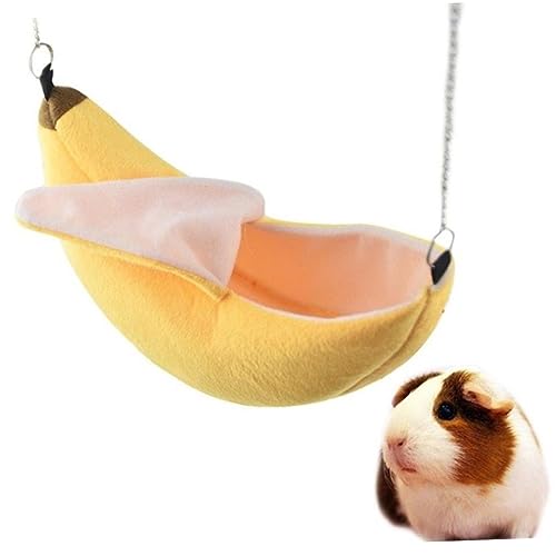 Toddmomy 2 Stücke Eichhörnchen Hamster Segelflugzeug Haustiere Hängenden Schaukel Bett Banana Form Hängematte von Toddmomy