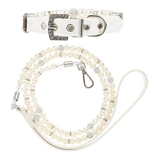 Toddmomy 2St Haustierhalsband Hochzeit Hundehalskette Leine für Hunde Kätzchen Strasskragen Hundeleine aus Perlen Bausatz hundegurt hundelaufband Haustier Hundehalsband Welpenhalsband Pu von Toddmomy