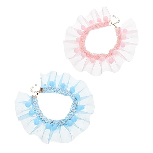 Toddmomy 2St Haustierhalsband Katzenkamera Spitzenhalsbänder für Katzenbürste Katzenhalter Kitten katzenhalsband dekorative Katzenhalsbänder Kleiner Kätzchenkragen Polyester von Toddmomy