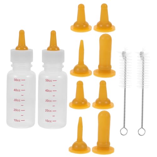 Toddmomy 2er Set Haustier Milchflasche Für Welpen Und Kätzchen Fütterungsflasche Mit 7 Zubehörteilen Ideal Für Die Aufzucht Von Neugeborenen Tieren Pet Milk Feeder Kit von Toddmomy