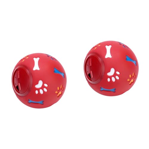 Toddmomy 2st Hund Leckt Futter Spielzeug Welpenfutter Puzzle Ball Behandeln Hunde-Puzzle-spielzeugball Welpen-Puzzle Hündchenfutter Undichter Futterhund Spenderkugel Behandeln Haustier Rot von Toddmomy