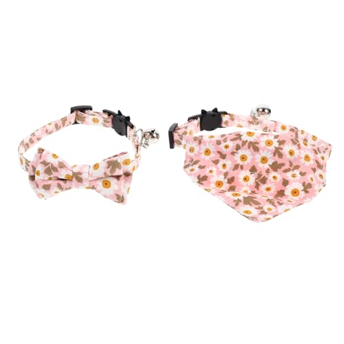 Toddmomy 2st Katzenhalsband Kätzchen Katzenkrawatte Katzenkostüm Abbrechbare Katzenhalsbänder Kätzchen Haustierbogen Katzenzubehör Kamerahalsband Für Katzen Baumwolle Rosa von Toddmomy