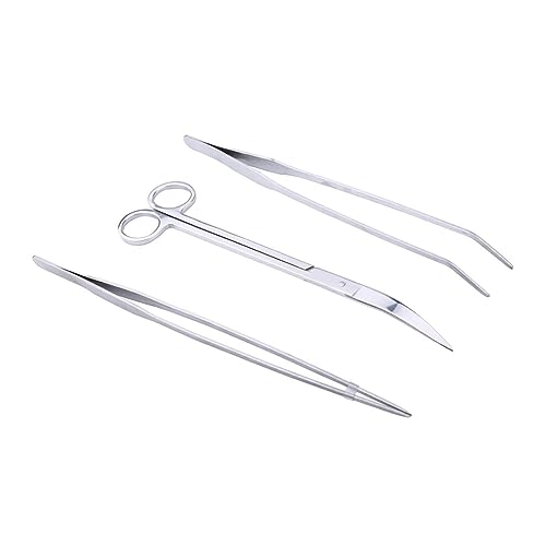 Toddmomy 3 1 Pinzette und Scheren-Kit Anlage Netz Aquarium künstlich Luft verbandsschere astschere gehrungsschere Aquatic Plant Scissors schärpe gerade Pinzette Werkzeuge für Wasserpflanzen von Toddmomy