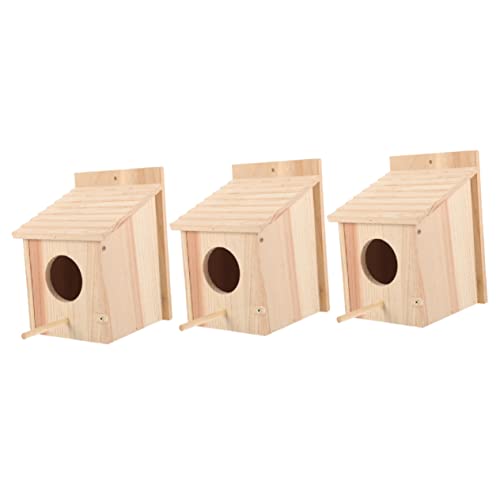 Toddmomy 3 Stück Vogelkäfig-Hausdekorationen Für Zuhause Blockhütten-Dekor Holz-Dekor Haustier-Kunst Verzierung Kleiner Vogel-Nistkasten Kleine Vögel -Zubehör Papageienholz von Toddmomy