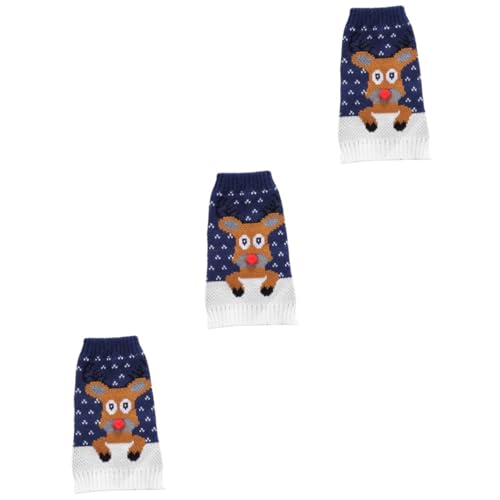 Toddmomy 3st Haustierkleidung Pullover Für Hunde Klein Partykleidung Für Haustiere Welpenpullover Für Kleine Hunde Weihnachtskostüme Für Hunde Gestreifter Pulli Kleider Knochen Schneeflocke von Toddmomy