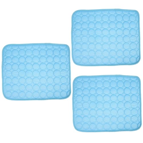 Toddmomy 3St Haustiermatte haustierbett pet Bed Haustierkühlung für den Innenbereich Haustier-Bodenkühlmatte Hund Eismatte katzenbett Schlafmatte für Haustiere Sommerschlafmatte Tuch Blue von Toddmomy