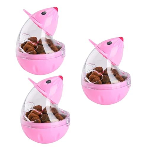 Toddmomy 3St Haustierzubehör interaktives Spielzeug pet Feeder cat Toy automatische Futterspender für Haustiere Leckerli spendendes Katzenspielzeug Lebensmittelspielzeug Katzenfutter Rosa von Toddmomy