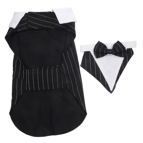 Toddmomy 3st Smoking Für Haustiere Hochzeitsanzug Für Haustiere Welpenkostüm-Outfit Hunde-Smoking-Outfit Formelle Kleider Für Die Hochzeit Hemden Tragbar Polyester Zubehör von Toddmomy