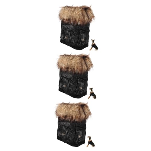 Toddmomy 3St warme Hundejacke Cosplay-Outfits Mäntel für Chihuahuas warmes Haustierkostüm Kleider Winterjacke für Welpen Haustierzubehör Haustier Hund Kleidung Lederjacke Mantel Plüsch von Toddmomy