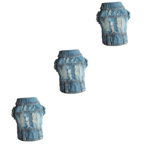 Toddmomy 3St Denim-Hundewesten Weste für Hunde Kleidung Weste Hündchen Jeans Weste Jeansweste laufweste Muskelshirt Haustier Hund Jacke Hundekleidung Frühling und Herbst von Toddmomy