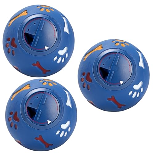 Toddmomy 3st Undichtes Lebensmittelspielzeug Leckerli-spenderball Kleines Hundespielzeug Puzzle-Spielzeug Für Welpen Leckerli-Ball Für Welpen Beißspielzeug Für Welpen Plüschtiere Blue von Toddmomy