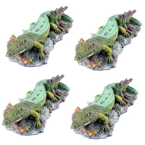 Toddmomy 4 Stück Aquarium-Alligator-Ornament Aquarium-dekor Aquarium- -Dekorationen Blasendekor Skulptur Dekor Krokodildekor Aquarienkrokodil Schmücken Modellieren Harz von Toddmomy