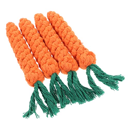 Toddmomy 4 Stück Beiß für Hunde Kitten Katzen für katzenspielzeug cat Toy Kitten- Katzenzähne Katzen kauen Karotten Karottenspielzeug aus Baumwollseil von Toddmomy