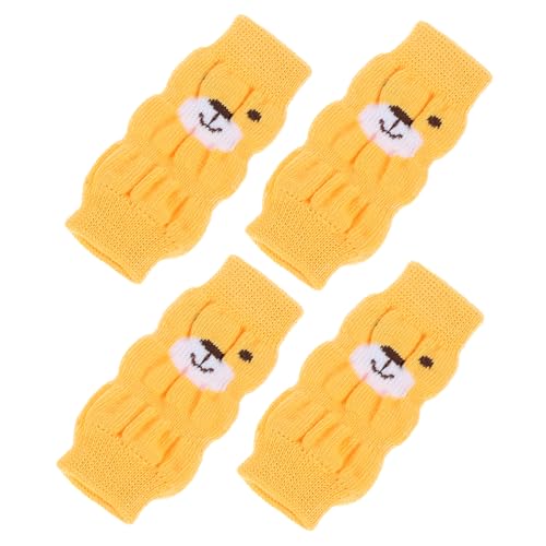 Toddmomy 4 Stück Haustier Socken Hund Fußstütze Winterwarme Hundebeinsocken Hundebeinverbandsocke Thermische Socken rutschfeste Socken Welpenknie Welpensocken Hundesocke Polyester Yellow von Toddmomy