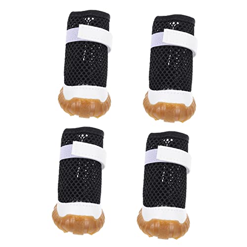 Toddmomy 4 Stück Haustierschuhe Chihuahua-Schuhe für Hunde Hundestiefel Sommerschuhe für Hunde Paws pfotenschutz Schuhe für hundepfoten rutschfeste Hundeschuhe Hohle Hundeschuhe PVC Black von Toddmomy