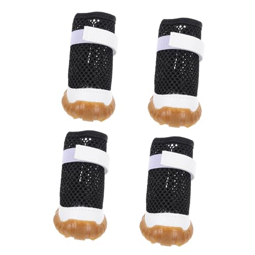 Toddmomy 4 Stück Haustierschuhe Sommer Welpenstiefel Hundepfotenabdeckung Katzenschuhe Chihuahua-Schuhe für Hunde Paws pfotenschutz Schuhe für hundepfoten Hundeschuhe Hundestiefel PVC Black von Toddmomy