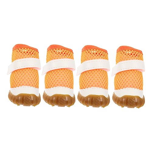 Toddmomy 4 Stück Haustierschuhe dekorative Hundestiefel sommerliche hundestiefel sommerlicher Haustierstiefel hundeschuhe pet Supplies Dog Shoes Hundezubehör Sommer Welpenschuhe PVC Orange von Toddmomy