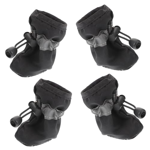 Toddmomy 4 Stück Hundeschuhe The prot pet Supplies Schuhe für Hunde Dog Boots ausstecher Pfote paw paw schützende Hundestiefel schützende Haustierschuhe Hundestiefel für Regen Stoff Black von Toddmomy