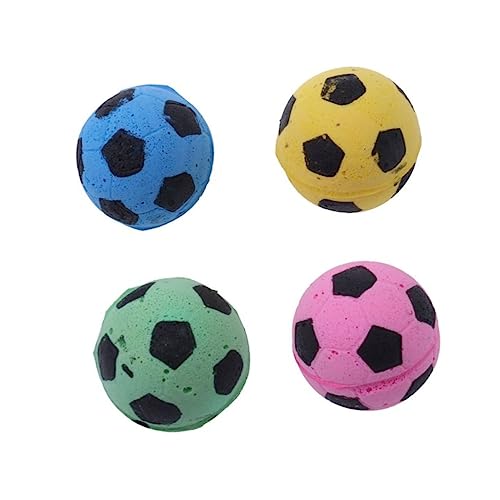 Toddmomy 4 Stück Katzenspielzeug Fußball Katzennapf Katzenbälle Katzen cat Toys katzenspielzeig Katzen spielsachen cat Spielzeugbälle für Katzen für Haustiere von Toddmomy