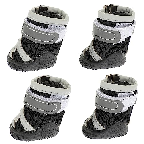 Toddmomy 4 Stück Pet Net Schuhe Hundepfotenschutz Pfoten Schuhe Wanderschuhe Für Welpen Sommerschuhe Für Hunde Heiße Pflasterhundestiefel Hund Füße Schutz Socken Für Hunde Schuhschutz Stoff von Toddmomy