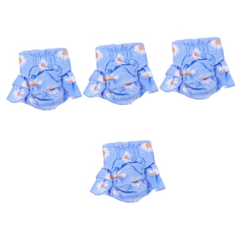 Toddmomy 4 Stück physiologische Hosen für Haustiere hündin windel hundewindel Kostüm Outfits Slip Hündchenwindeln Welpenschutzhose Drucken Kleidung schmücken Windelhose Hot Pants Baumwolle von Toddmomy